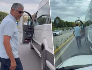 Gebze’de Okul Servis Şoförü Trafikte Tehdit Suçundan İşlem Gördü