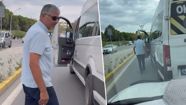 Gebze’de Okul Servis Şoförü Trafikte Tehdit Suçundan İşlem Gördü