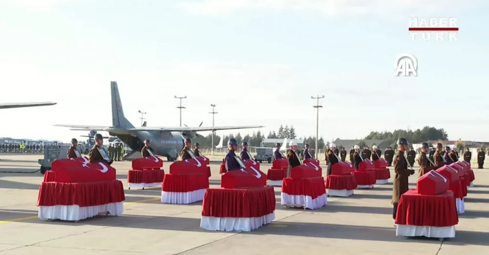 Gürcistan’da Kargo Uçağı Kazasında Şehit Düşen 20 Askere Ankara’da Hüzünlü Veda Töreni Düzenlendi