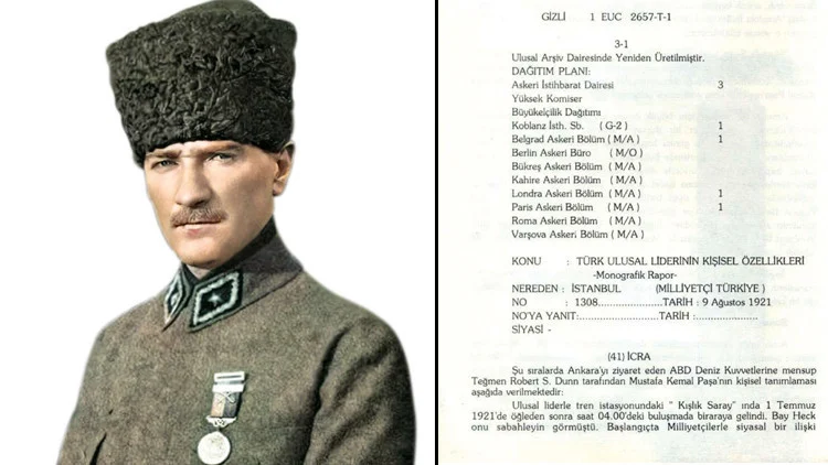 Amerikan İstihbarat Heyetinin Mustafa Kemal Paşa Hakkındaki Gözlemleri Yıllar Sonra Ortaya Çıktı