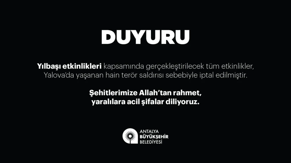 Antalya’da yılbaşı etkinlikleri iptal edildi
