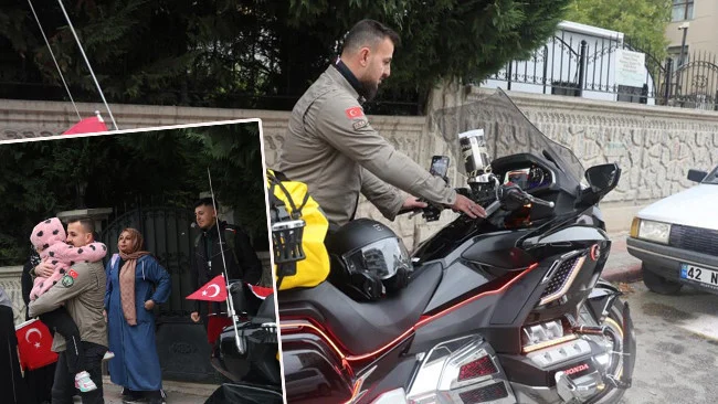 Konya’dan Yola Çıkan Ali Kasaplargil Babasının Umre Hayalini Motosikletle Gerçekleştiriyor
