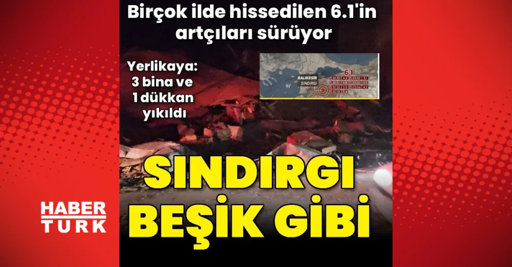 Balıkesir Sındırgı’da Meydana Gelen 6.1 Büyüklüğündeki Depremde İlk Belirlemelere Göre Can Kaybı Yaşanmadı