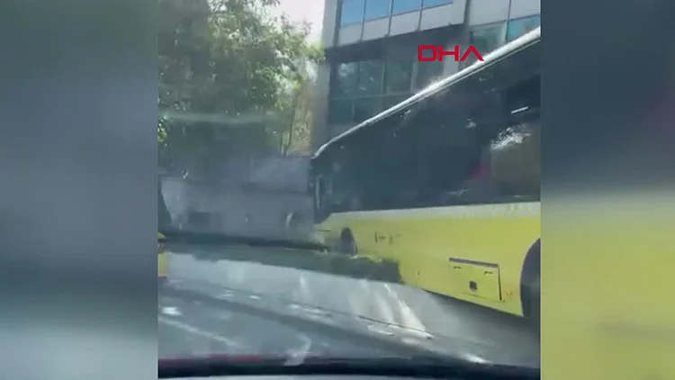 Beşiktaş’ta İett Otobüsü Kaldırıma Çıktı Sürücü Kalp Krizi Geçirdi İddiası