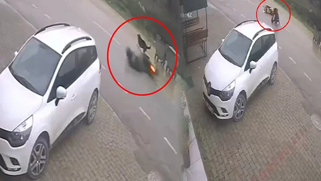 Bursa’da Motokurye Sokak Köpeği Kovalamacası Sonucu Kaza Geçirerek Yaralandı