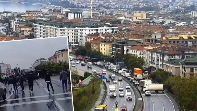 D-100 Karayolu İstanbul İstikametinde Devrilen Tır Nedeniyle Trafik Saatlerce Durdu