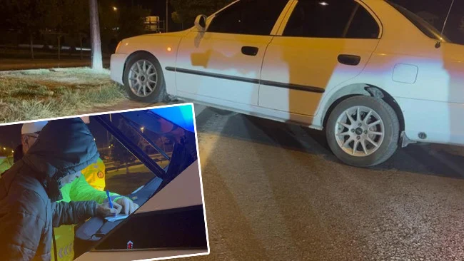 Alkol Tespit Edilen Sürücü Direksiyon Başında Uyuyakaldı, Kaza Sonrası Da Uyumayı Sürdürdü
