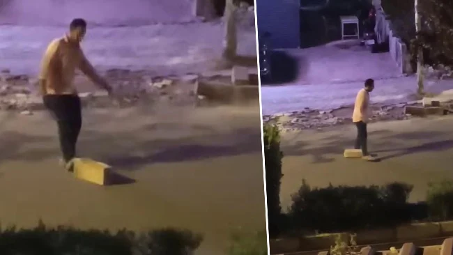 Hatayda Otostop İçin Yola Taş Koyan Alkollü Şahıs Kameralara Yakalandı