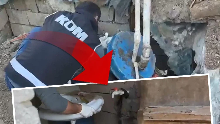 Ağrı’da Lavabo Musluğuna Bağlı Kaçak Akaryakıt Depolama Düzeneği Deşifre Edildi