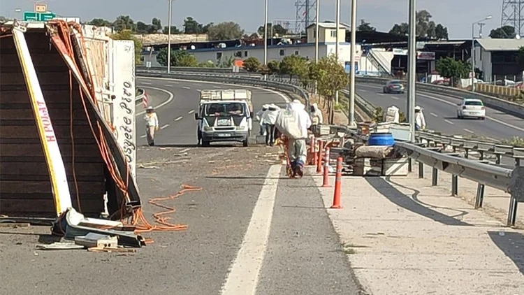 Mersin’de Arı Kovanı Yüklü Kamyon Devrildi Üç Kişi Yaralandı Binlerce Arı Yola Saçıldı
