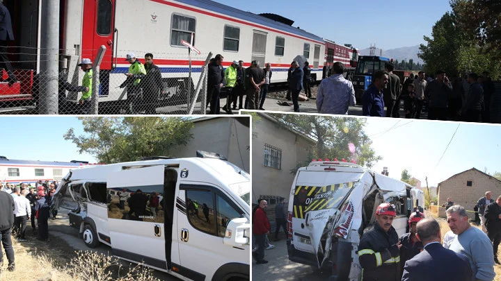 Muş’ta Tren Öğrenci Servisine Çarptı 17 Öğrenci Yaralandı