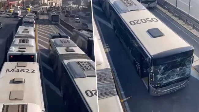Sefaköy’de Metrobüs Kazası Bir Yolcu Yaralandı Seferler Aksadı
