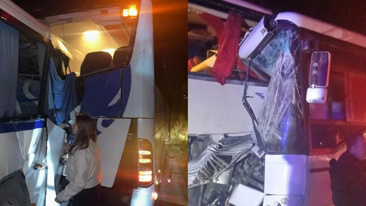 Sinop Samsun Karayolunda İki Otobüsün Çarpışması Sonucu 13 Yolcu Yaralandı