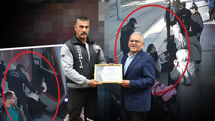 Kayseri’de Tramvay Kazasını Önleyen Güvenlik Görevlisi Belediye Başkanından Takdir Aldı