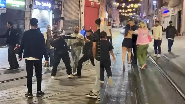 Taksim İstiklal Caddesi’nde Şaşırtıcı Şiddet Olayları Kameralara Yakalandı