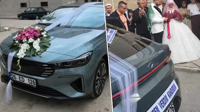 Eskişehir’de TOGG T10F Model Otomobil Gelin Arabası Olarak Yoğun İlgi Topladı