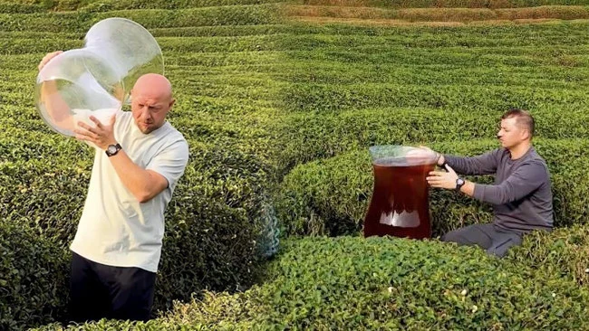 Rize’de Çekilen Dev Çay Bardağı Videosu Yapay Zeka Tartışmalarını Beraberinde Getirdi