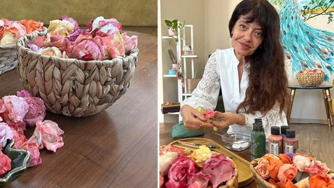 Ressam Hilda Gezgin Soğuk Porselen Sanatıyla Duvarlara Güller Dikme Fikrine İmza Attı